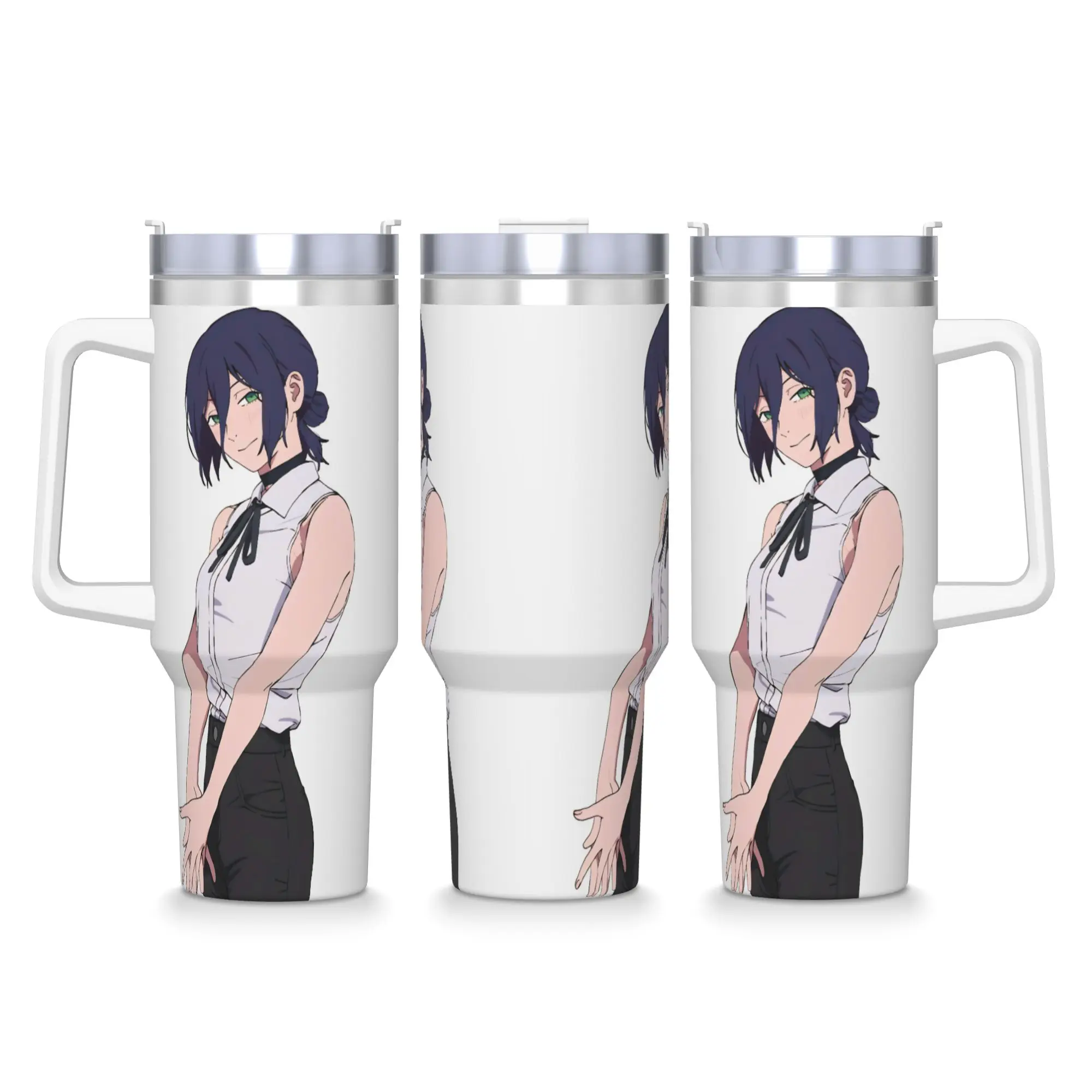 

Термокружка Chainsaw Man Reze с трубочкой, большая изолированная бутылка для холодных напитков и воды, дорожная термокружка большой емкости