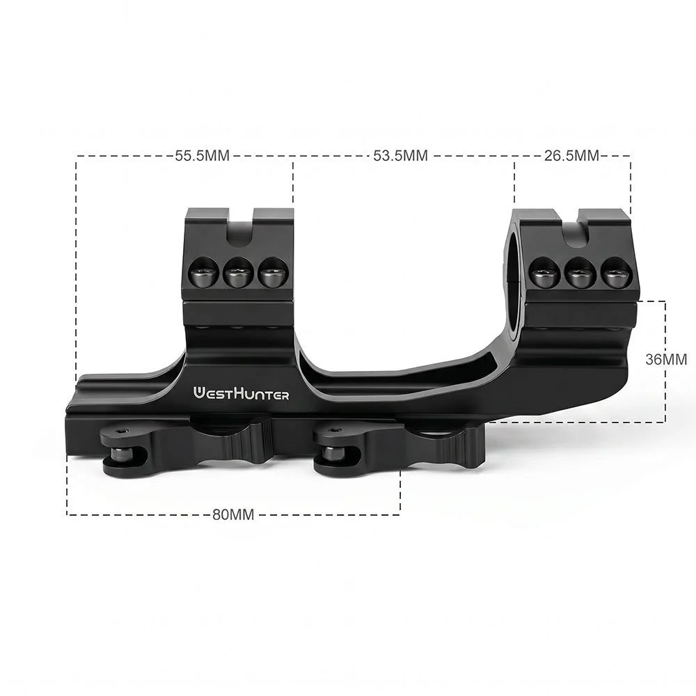 1"/30mm Dual Rings Jagdzubehör Passend für 20mm Picatinny QD Cantilever Taktische Halterungen – Detail 2