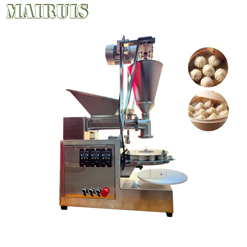 Momo Steamed Stuffed Bun Making Machine Automatic Siopao Chinese Pork Vegetable Baozi Filling Forming Maker Dough Press Wrapper