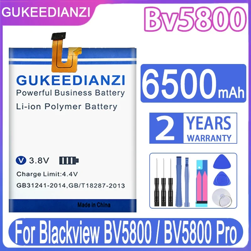 

Сменный аккумулятор GUKEEDIANZI BV 5800 6500 мАч для Blackview BV5800/BV5800 Pro BV5800Pro батареи + Бесплатные инструменты