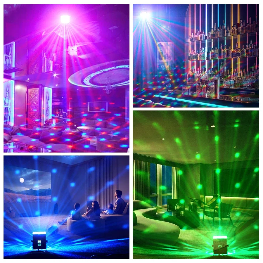 LED 다채로운 무대 조명 원격 제어로 분위기 조명 조정 바 파티를 위한 스트로브 사운드 제어 디스코 조명