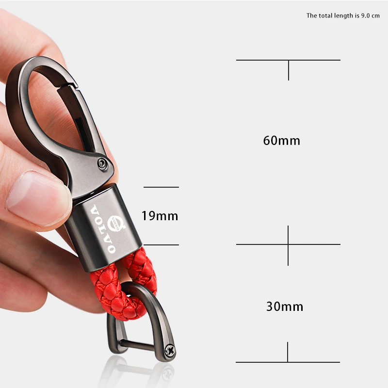 Car Zinc Alloy Keychain Braided Rope Metal Key Ring For Volvo XC90 XC60 V50 S60 V70 V60 V40 S90 olestar AWD XC40 S80 T6 V90 view 5