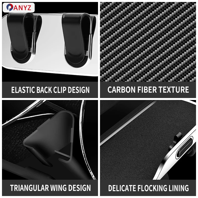 حافظة نظارات السيارة حامل متعدد الوظائف 1 قطعة مضادة للخدش والغبار قبضة آمنة مع فتحة للبطاقات لـ NIO ET5 ET7 ET9 EVE EC6 ES6