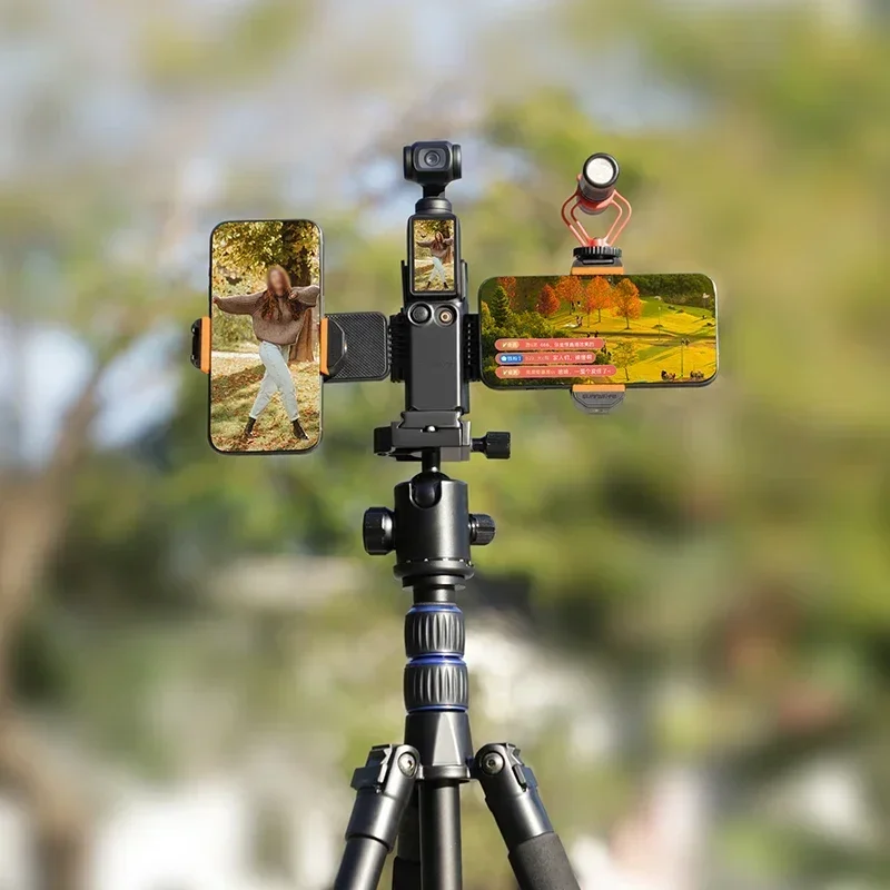 Складной двойной держатель для телефона 2 в 1, расширяющая рамку, адаптер интерфейса холодного башмака для DJI Osmo Pocket 3, аксессуары для экшн-камеры