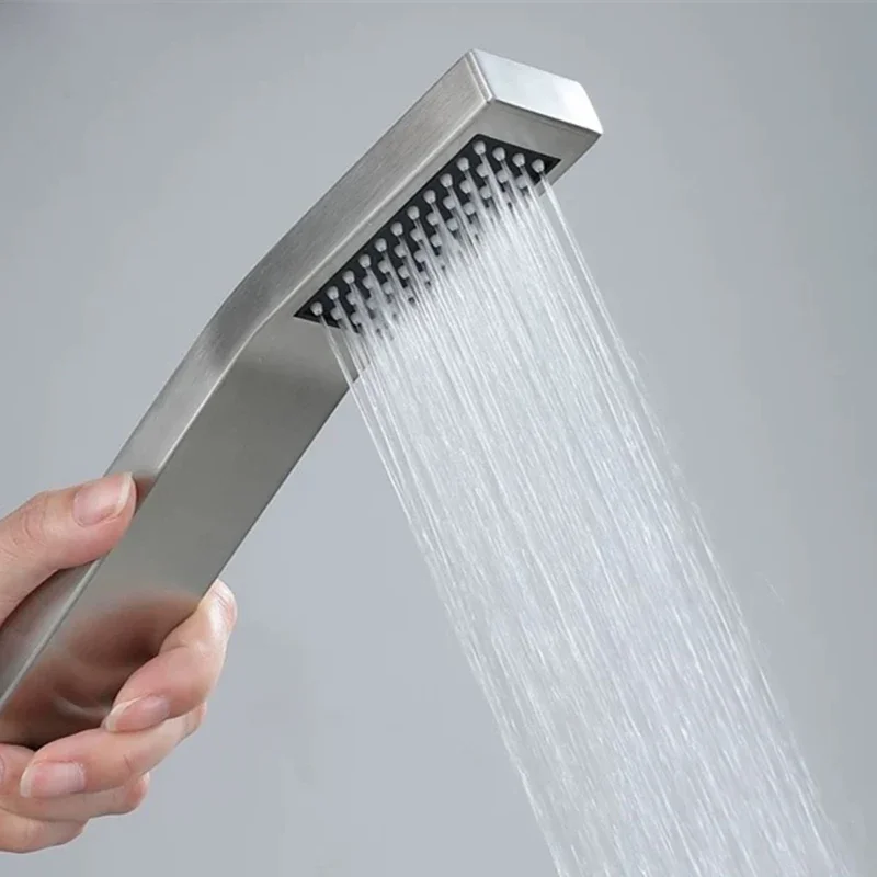 New Hand Held Shower Head Square Single Function High Pressure Faucet Showerhead Bathroom Water-saving Sprayer