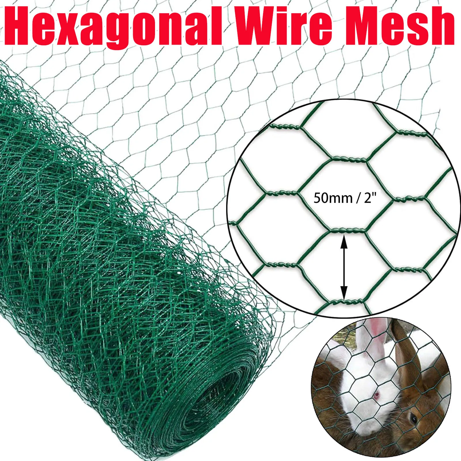 DayPlus PVC Coated Wire Fencing Galvanized Hexagonal Wire Mesh Garden Netting for Home Farm Chicken Poultry Netting Rabbit Duck