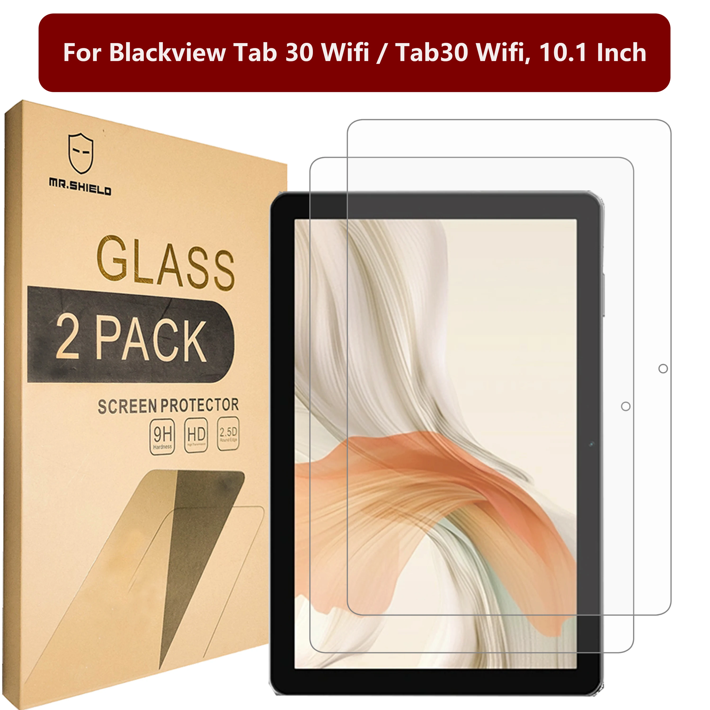 

Mr.Shield Screen Protector compatible with Blackview Tab 30 Wifi / Tab30 Wifi, 10.1 Inch [Tempered Glass] [2-PACK] [9H Hardness]