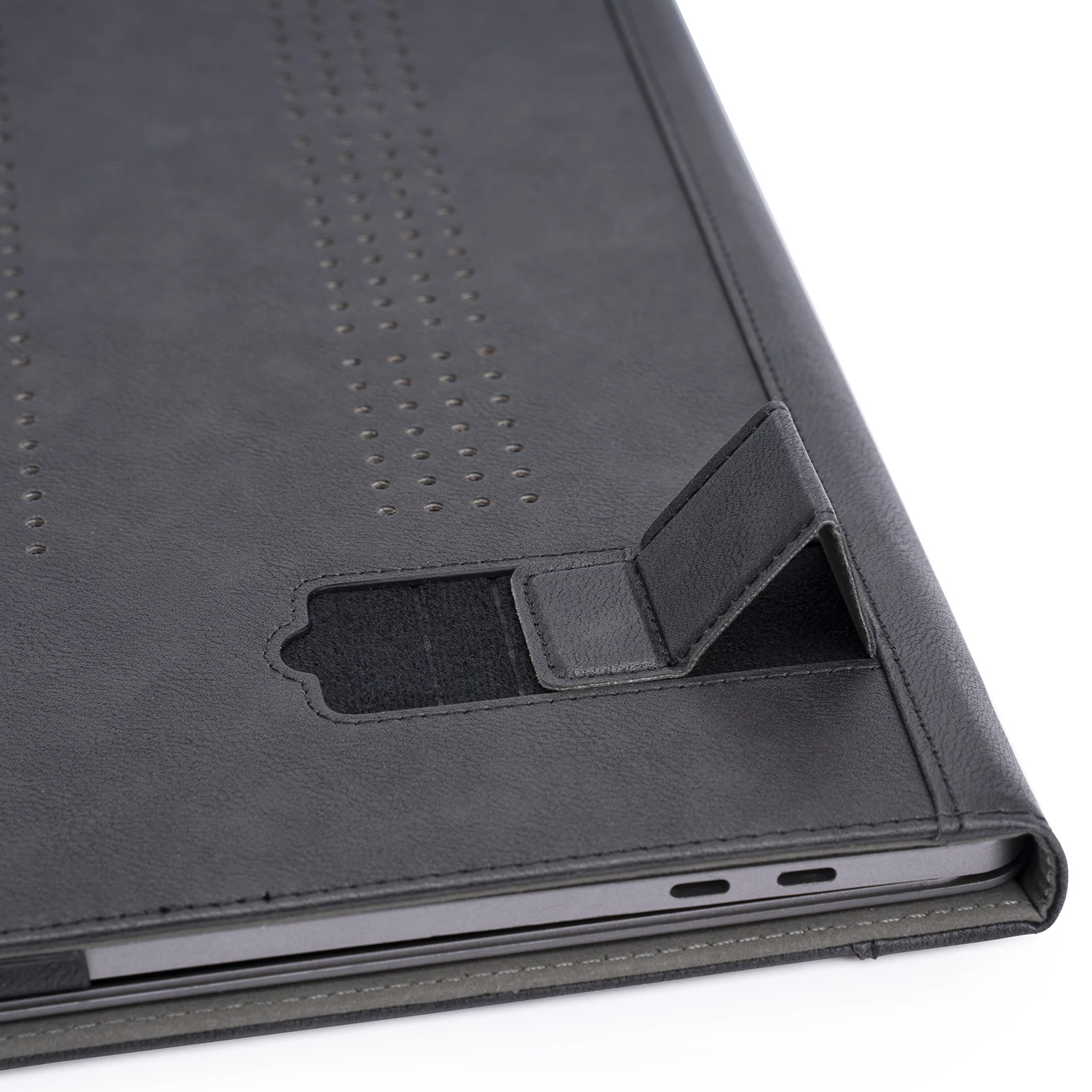MacBook Pro 16 Inch PU Leather Case Protective Folio Book Cover Laptop Sleeve with Vents and Stand Function