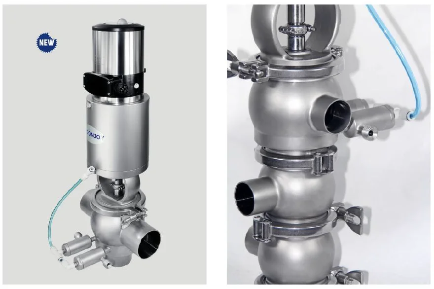 3A CE sanitary aseptic CIP double seat mixing proof valves E-C series mixproof valves