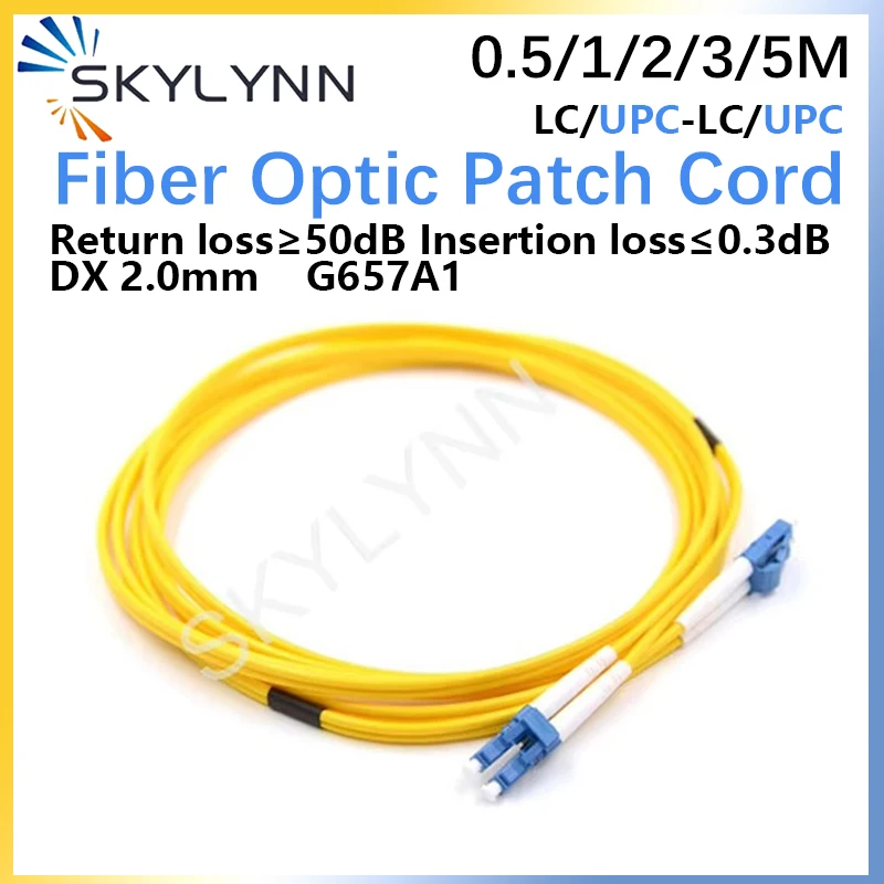 LC/UPC-LC/UPC Single Mode G657A1 Duplex 2.0mm LSZH Jacket Patch Cord 0.5m 1m 2m 3m 5m  High Quality