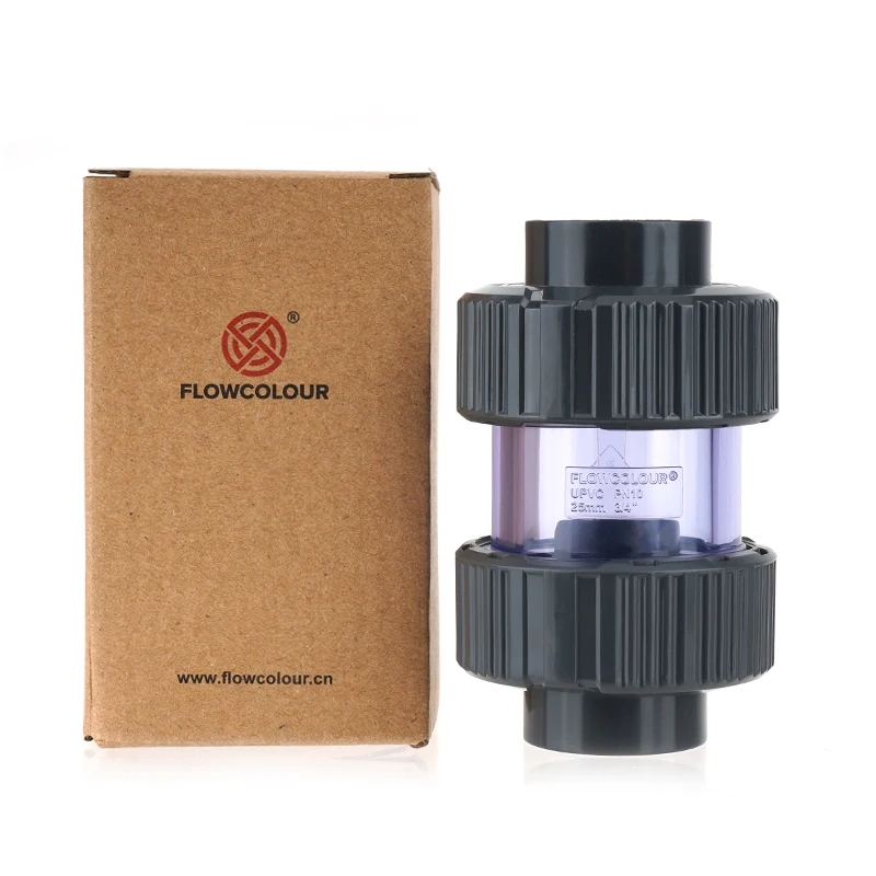 Flowcolour UPVC 25mm-32mm Gray Swing Check Valve Non-Return Flap Valve One Way Valve Fish Tank Connector Pipe Fittings - Image 3