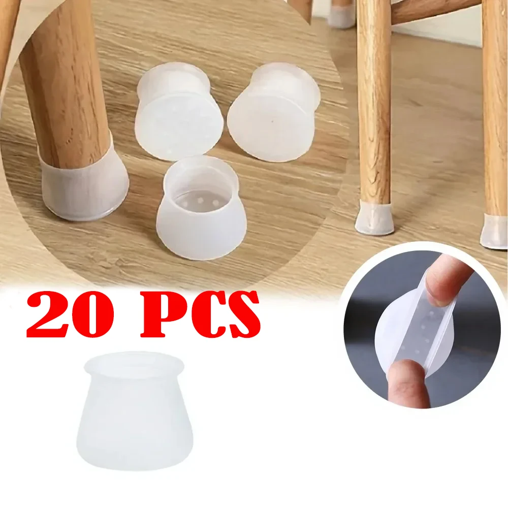 

20pcs Silicon Furniture Legs Protection Chair Cover Round Anti-Slip Table Feet Pad For Chair Caps Floor Protector Home Decor New