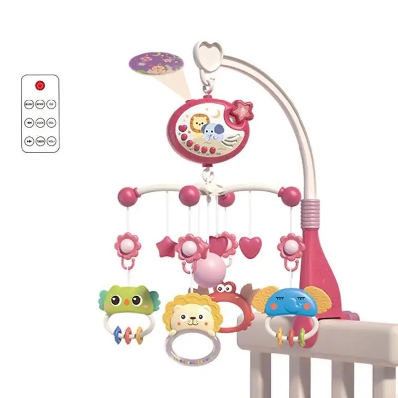 Rotierende Baby Krippe Mobile Musik Projektor Fernbedienung 400 Songs Tier Stern Lichter Visuelle Tracking Spielzeug A2UB