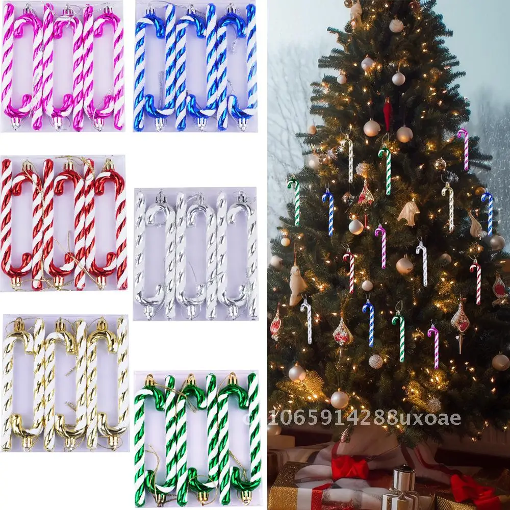

12CM Christmas Alien Ball Decorations Set of 6 Plastic Christmas Tree Crutches in Silver Red Gold Blue Green Rose Red