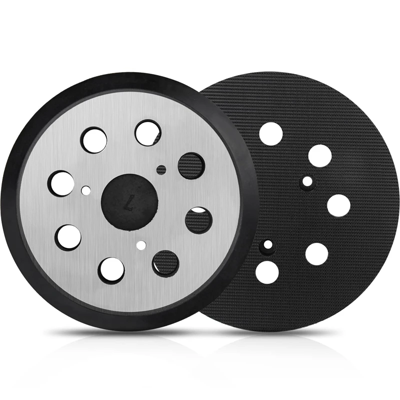 

Sander Pads For Makita Orbital MT922, 5 Inch 8-Hole Replacement Hook And Loop Sanding Disc Metal Back And Rubber