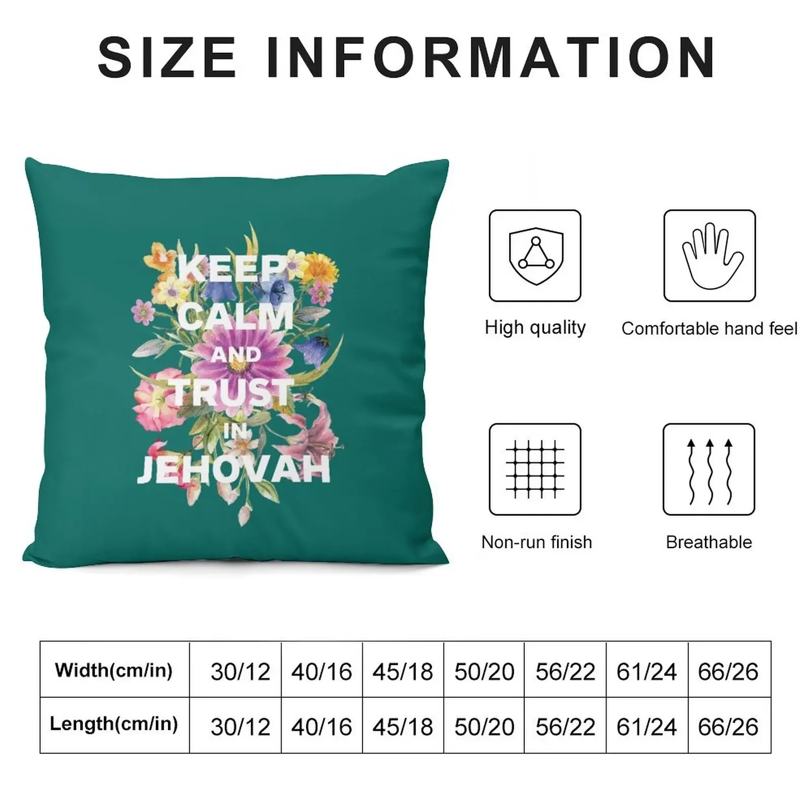 Keep Calm and Trust in Jehovah Throw Pillow Cushions For Children Decorative Cushions For Living Room pillow