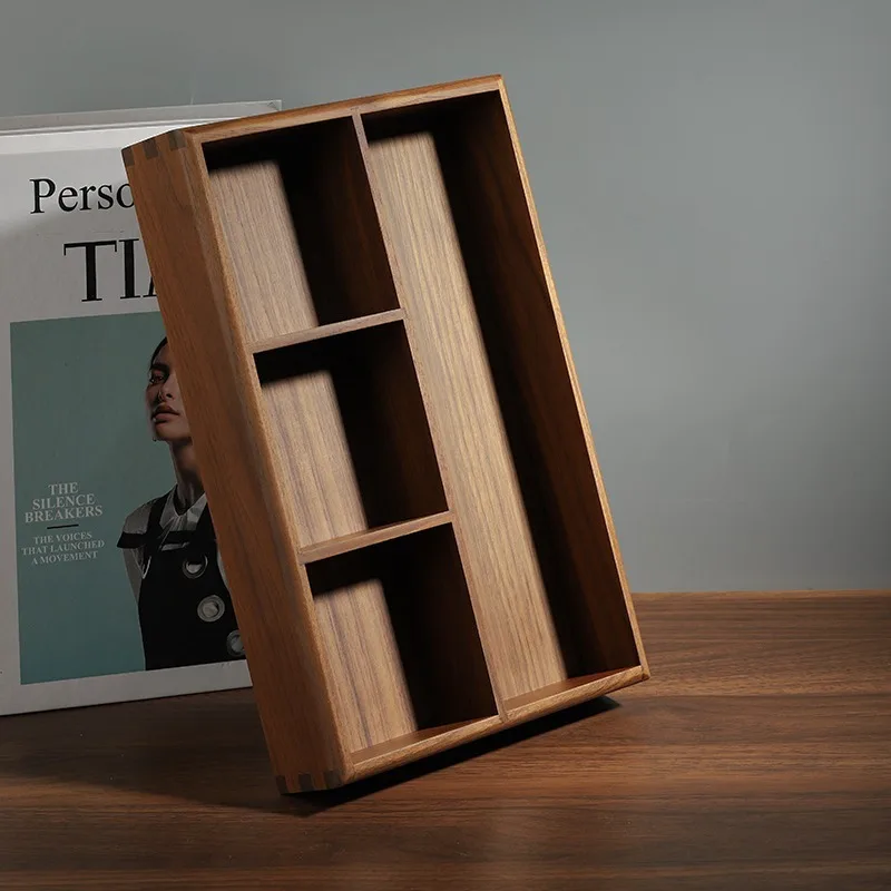 

Solid wood desktop coffee table storage box, entrance key storage ornament, wooden rectangular household