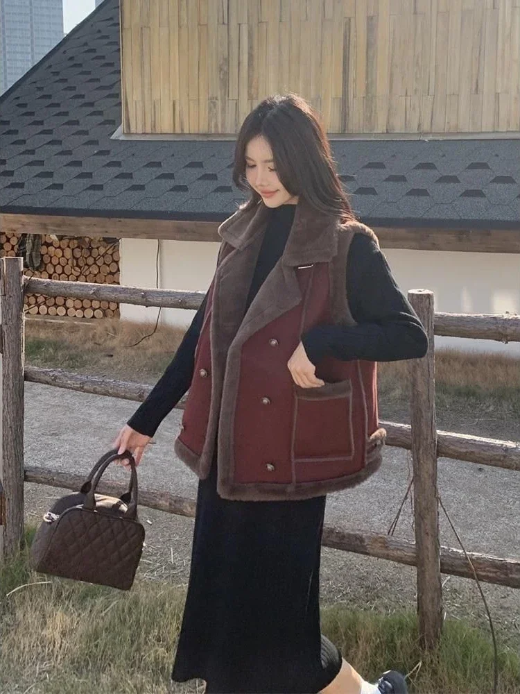 

Premium Faux Fur Lined Vest Winter Hot Sale! Lightweight yet Warm Coat for Women Stylish Hooded Waistcoat with Adjustable Strap