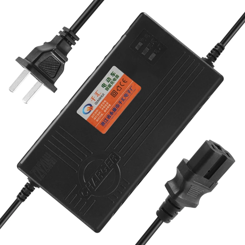 FUFU 72V 20AH Motorcycle Battery Charger 6 LED Display For Scooter Wheel Lead Acid Battery Electric Bicycle Accessories US Plug
