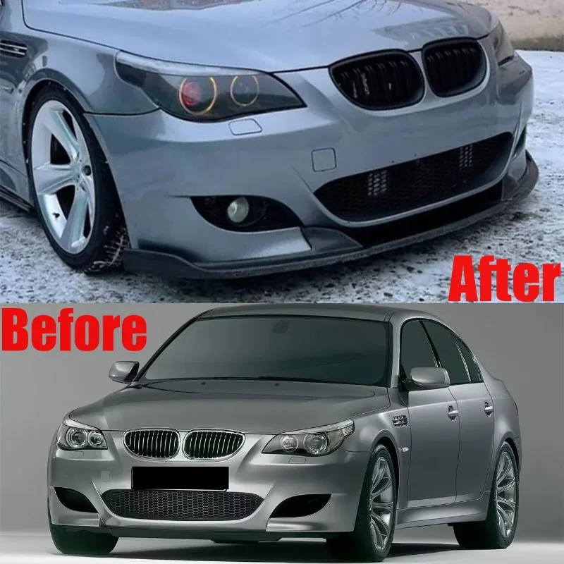 Car Front Bumper Lip Splitter Diffuser for BMW E60 E61 M5 2005-2010 Spoiler Protector Front Apron Surround Auto Parts Body Kit