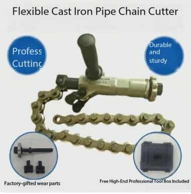 Newly upgraded second-generation chain pipe cutter, special tool for cutting cast iron pipes with narrow renovation