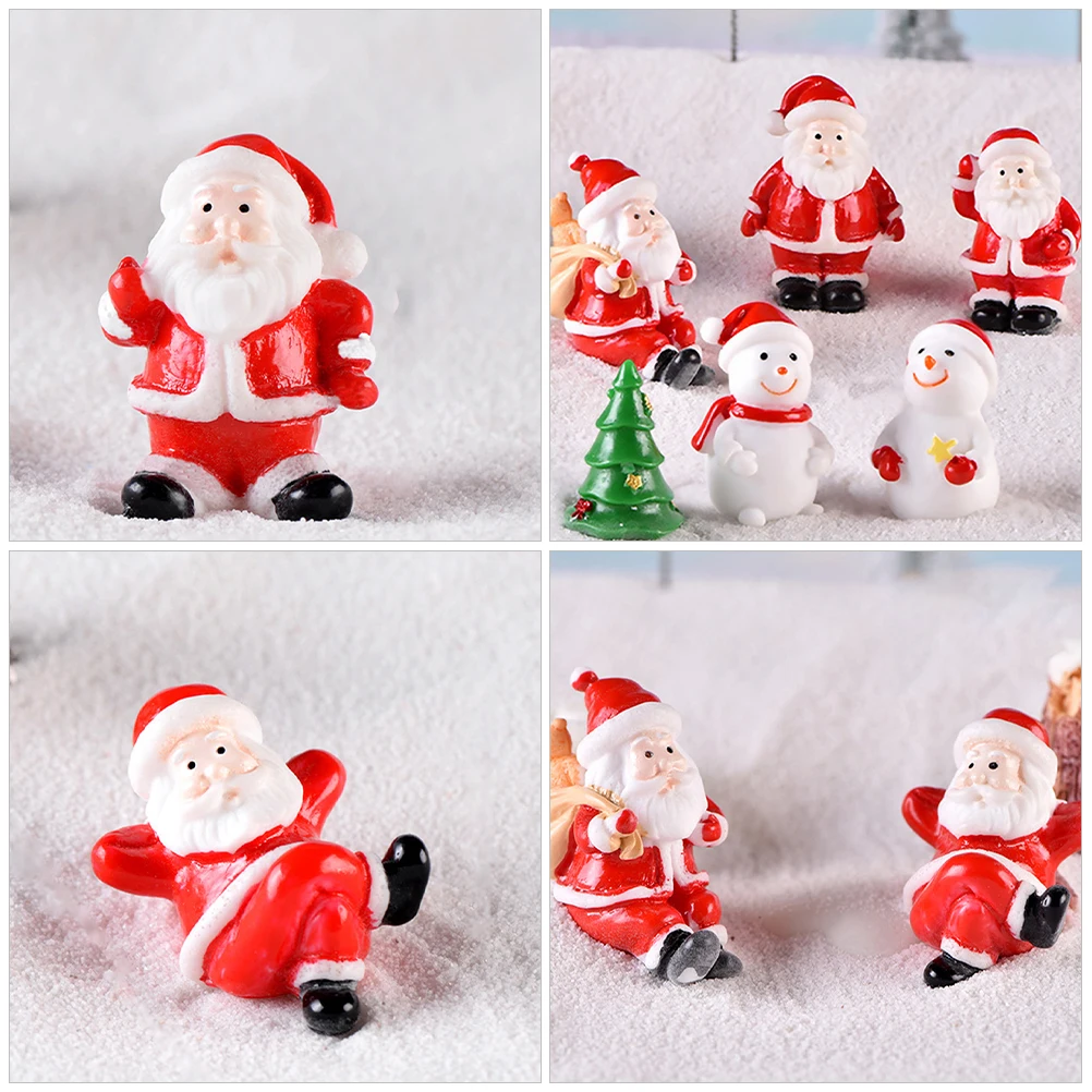 

10Pcs Resin Snowman Mini Decorations Cute Christmas Statues for Desktop Garden Table Centerpiece Xmas Ornament