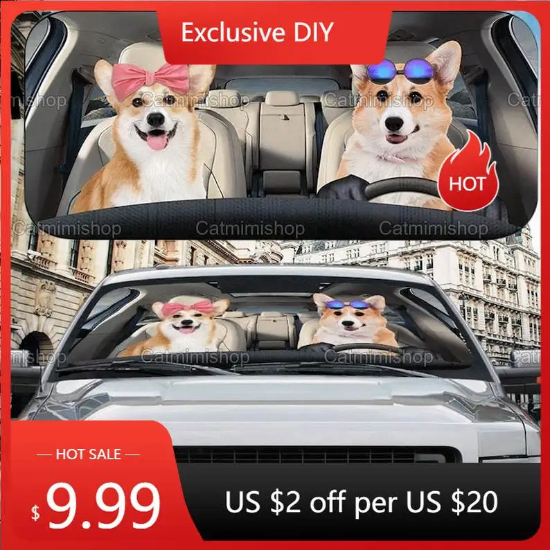 

Corgi Car Sun Shade, Corgi Sun Shade, Corgi Car Accessory, Corgi Funny Gift, Corgi Car Decor, Car Windshield, Gift For Couples L