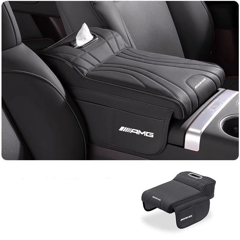 

Car Armrest Box Height Increase Pad with Storage Bag for Mercedes Benz A B C E S Class CLA CLS SLK GLA GLC GLB GLK AMG W204 W205