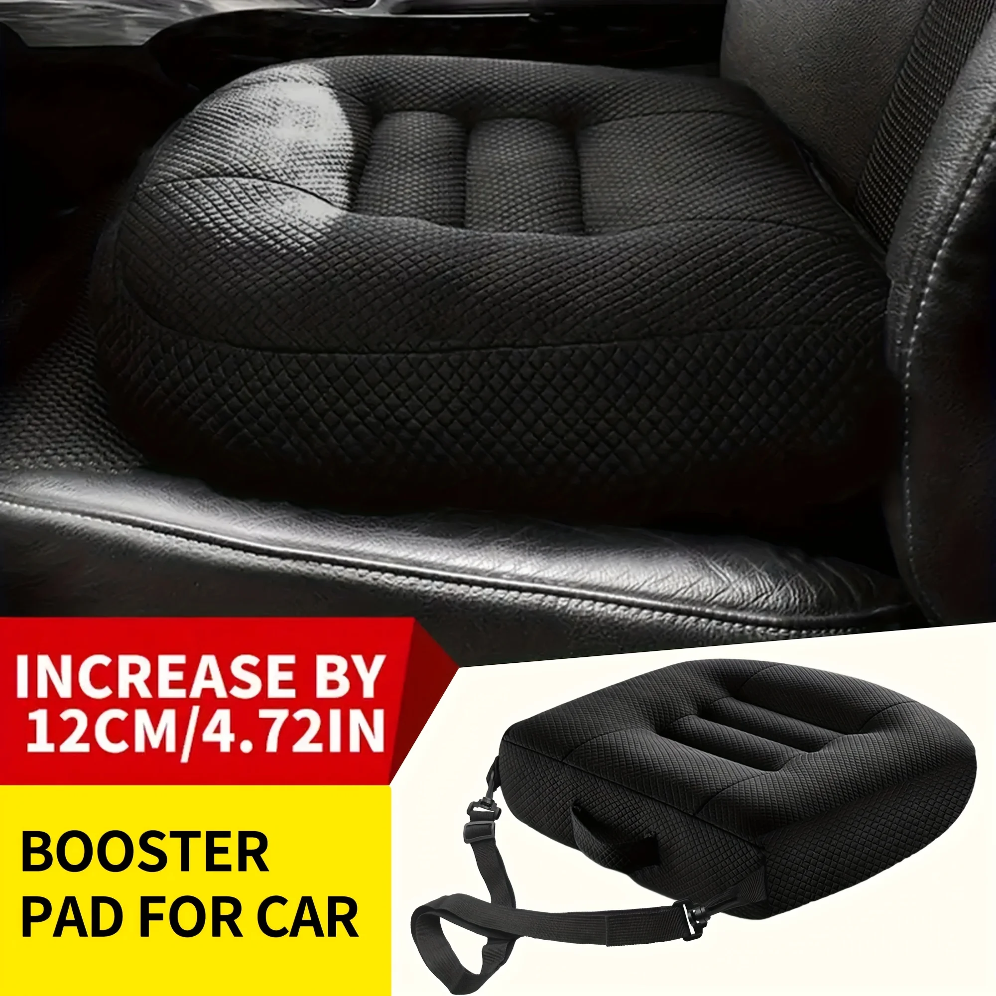 Height Boost Car Seat Cushion Thickened Pad with Non-Slip Bottom Comfortable Support for Short Drivers or Elderly Cojines