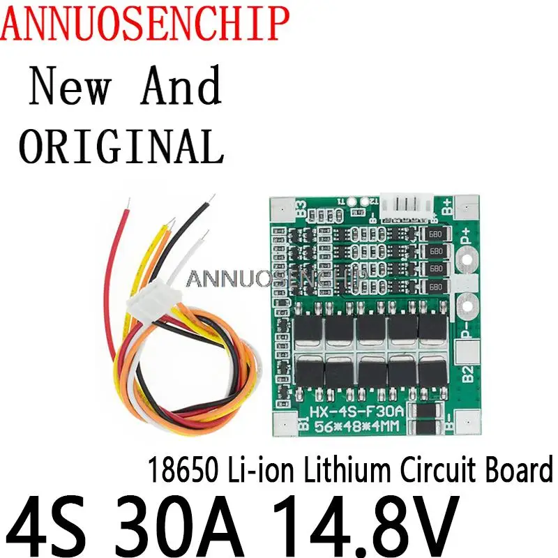 New Arrival Li-ion Lithium 18650 Battery BMS Packs PCB Protection Board Balance Integrated Circuits 4S 30A 14.8V