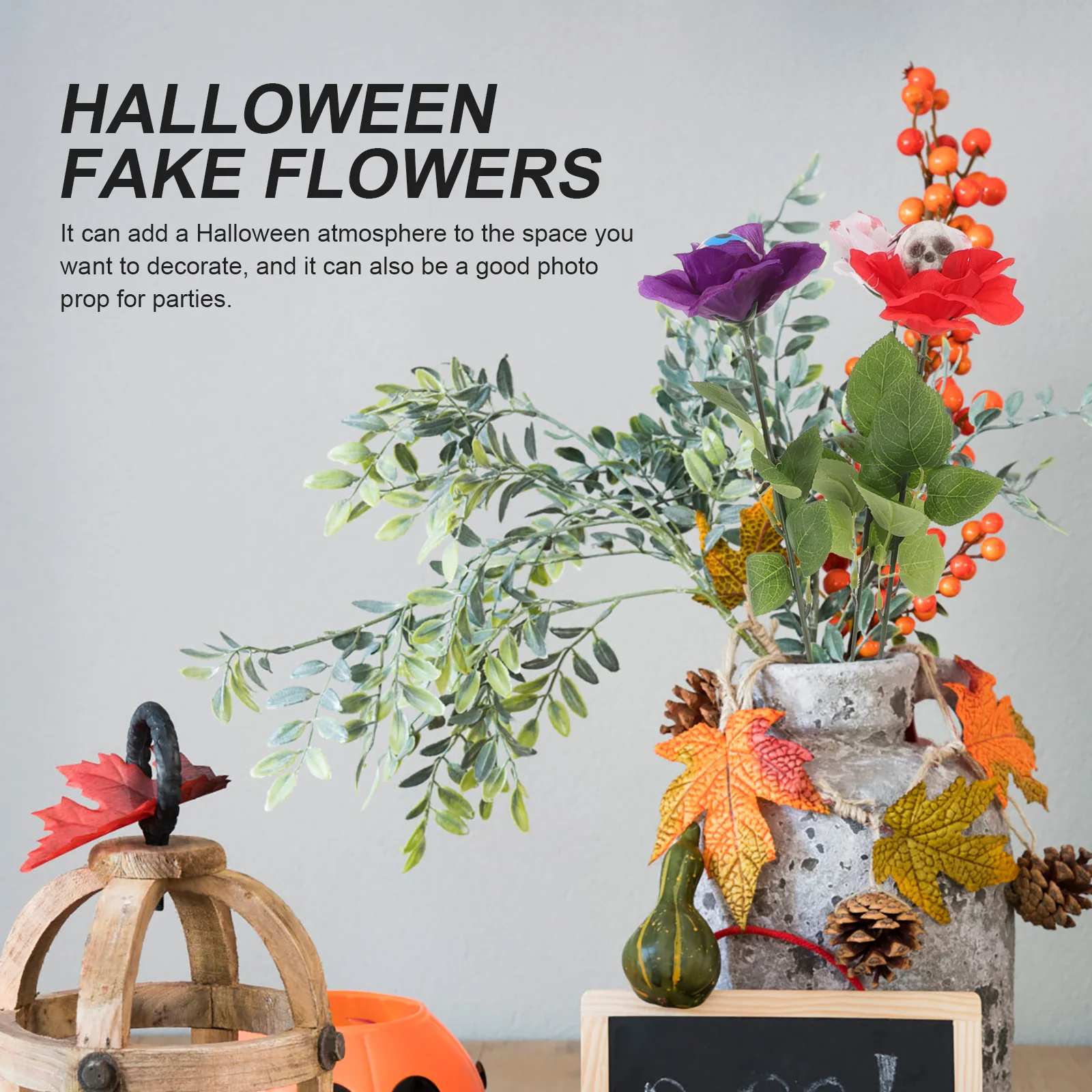 

3 Pcs Halloween Plants Filler Garden Decorations Flower Artificial Floral Eyeball Flowers