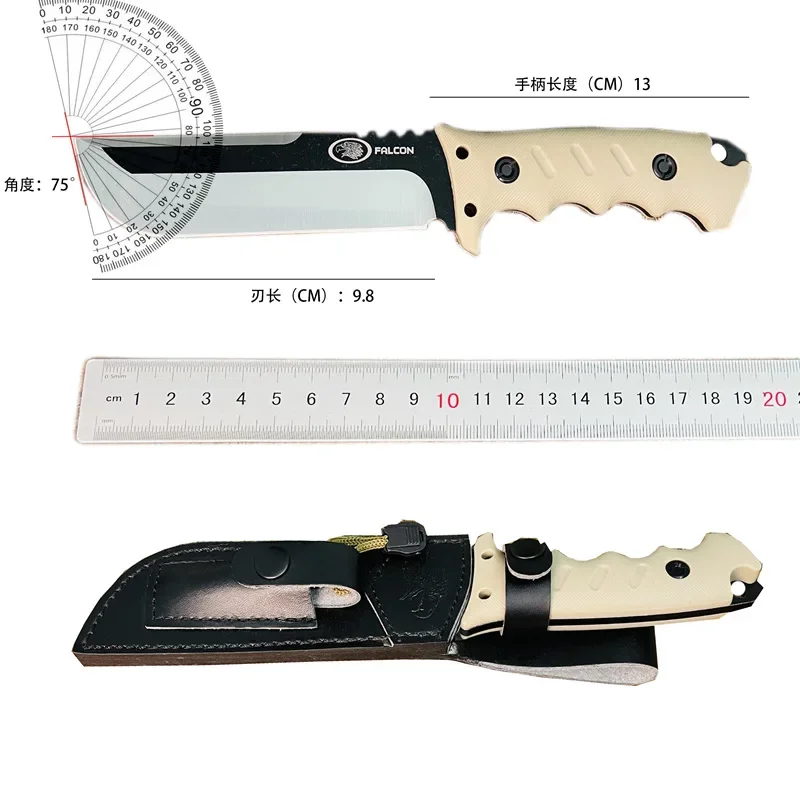 9Cr15Mov Blade Tactical Military Camping Knife Outdoor Survival Hunting EDC Full Tang Fixed Blade Knives Self Defense Tool