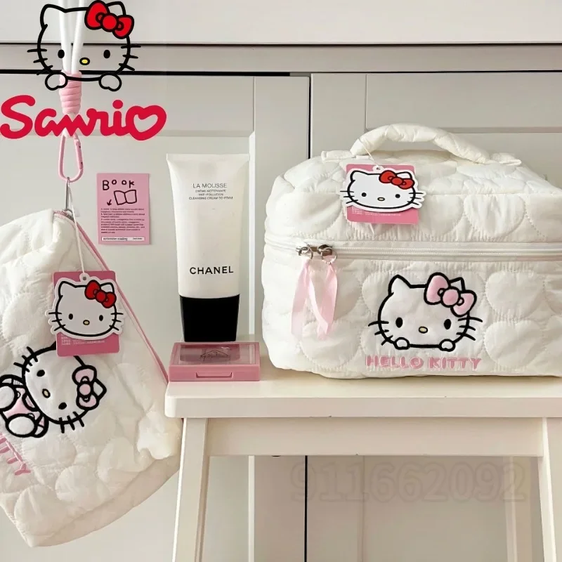 

Sanrio Hello Kitty Original New Portable Makeup Bag Luxury Brand Women's Makeup Bag 2-piece Set Cartoon Storage Toilet Bag