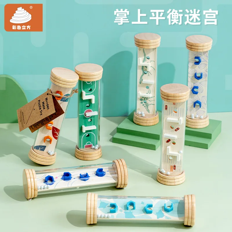 Neue hölzerne Kinder Palm Balance Walking Bead Labyrinth Puzzle Aufklärung Spielzeug Geschenk