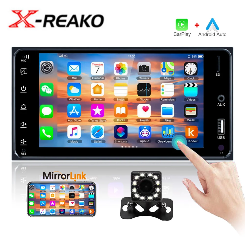 

X-REAKO Android 11 Autoradio 7'' Car Player Car Stereo Video GPS Mirror Link FM Radio USB Rear View Camera For Toyota Corolla