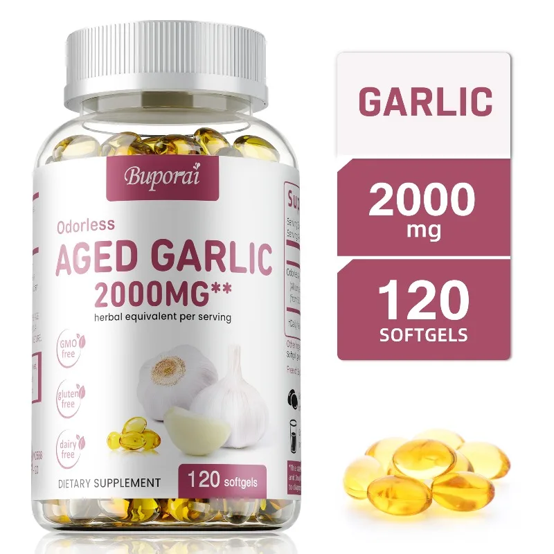 Odorless Aged Garlic - Support Heart and Cardiovascular Health, Improve Blood Circulation, Balance Cholesterol Levels, Immunity