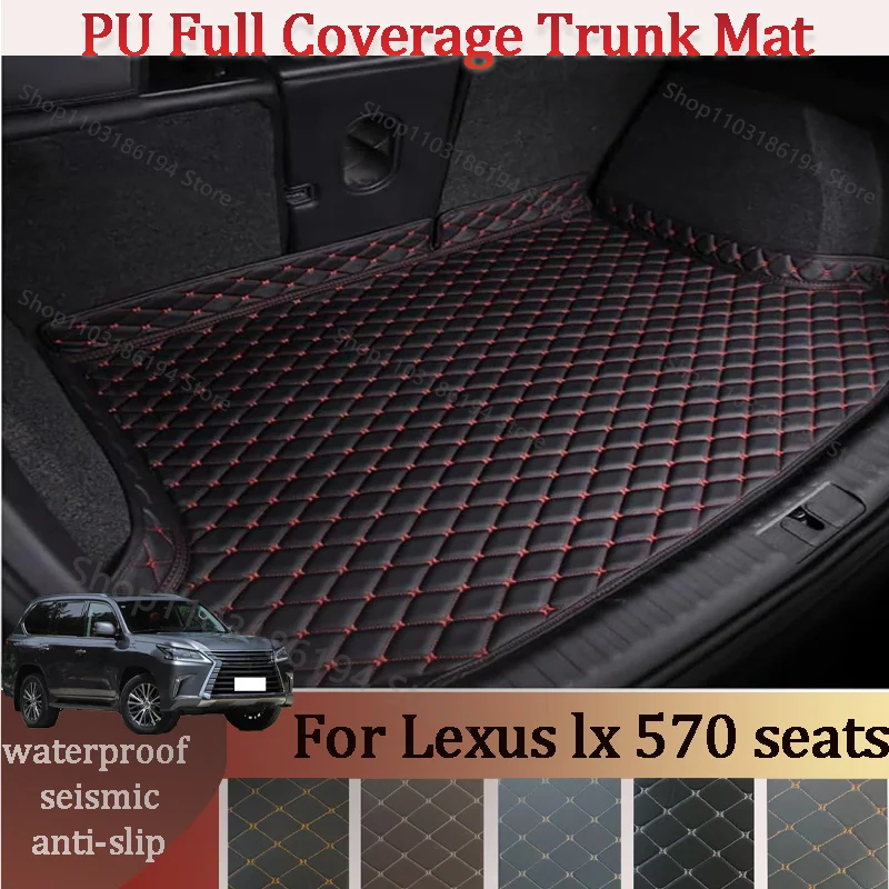 

Customized Car High Edge Trunk mat For Lexus lx 570 seats 2017 Car XPE Leather Waterproof Carpet mat Car Accessory Interior