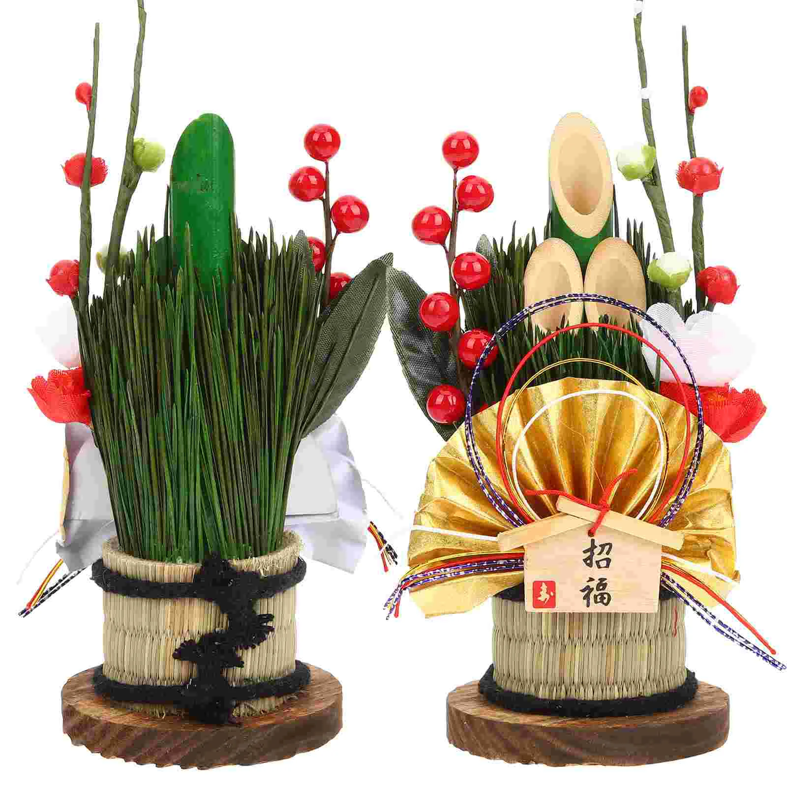 Japanese Style Bamboo Woven Ornament Platter Sushi Restaurant New Year Desktop Decoration