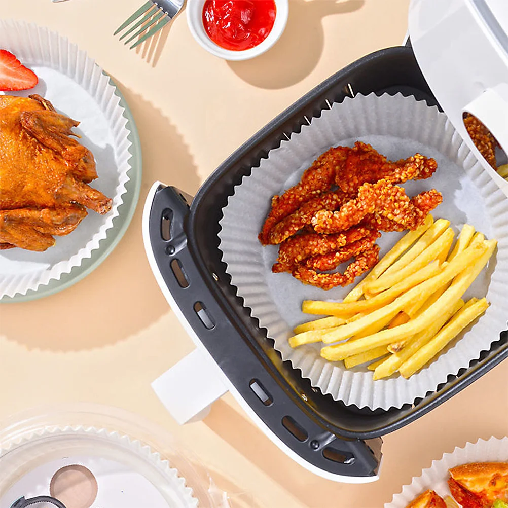 30 шт. вкладыш для фритюрницы, одноразовые маслостойкие бумажные подушечки для выпечки, антипригарная пергаментная бумага, одноразовые принадлежности для фритюрницы