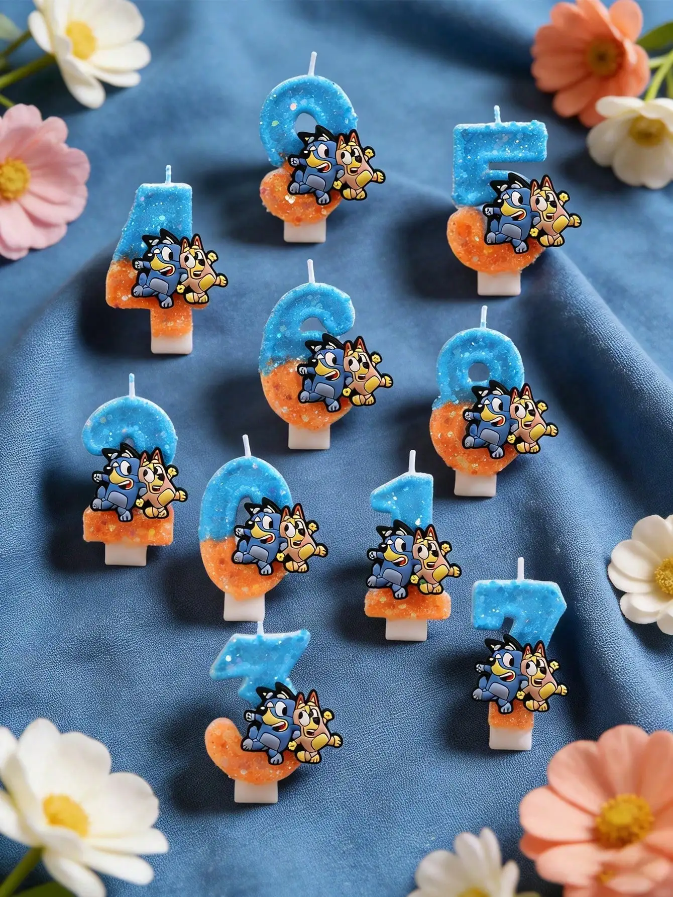Home Decor Orange - Bluey Digital Birthday Candle - Blue