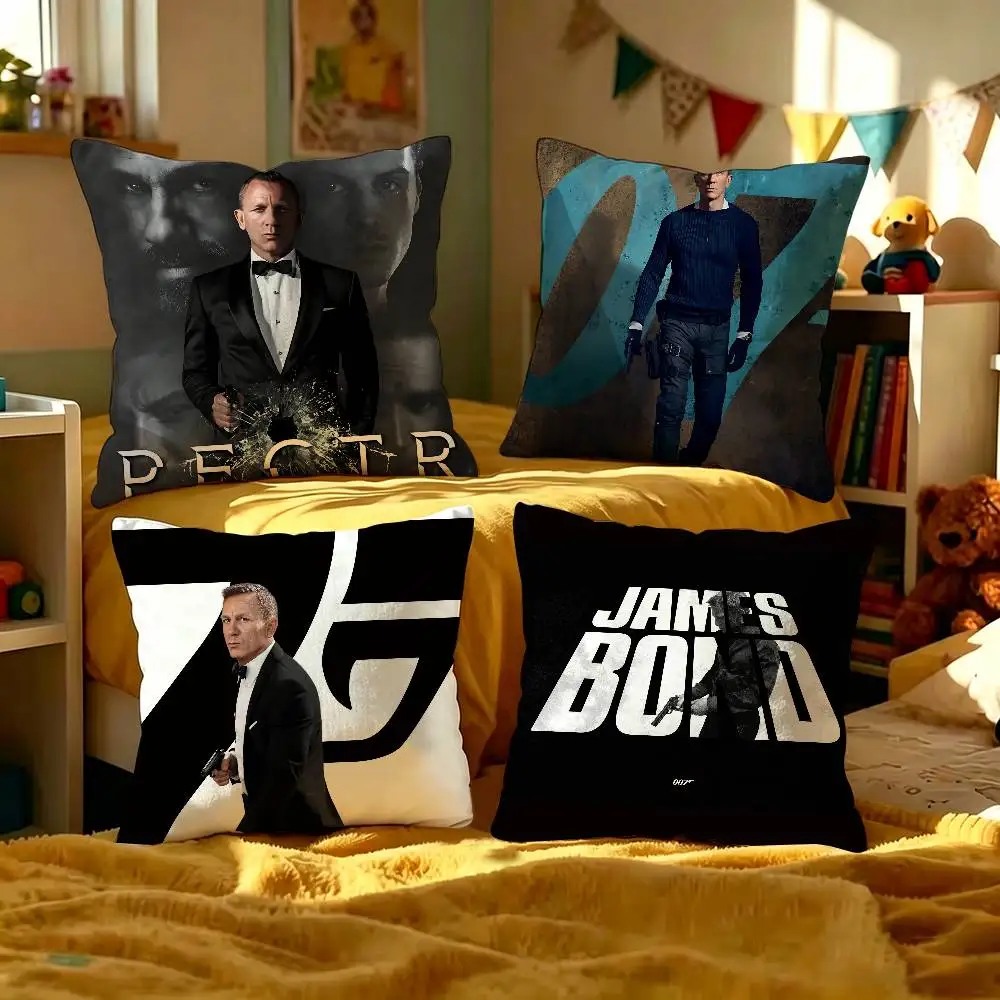 Classic Film J-James B-Bond 007 Pillow Cushion Cover Pillowcase Living Room Sofa Home Decor Customized