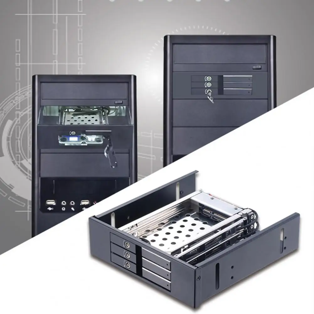 

Hard Drive Box with Lock Tool-free 2.5-inch Hdd Enclosure with Lock Stainless Steel Tray Hot Swap Sata Connector for Computer