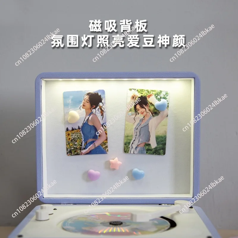 New retro cd player music album bluetooth stereo all-in-one player record player cd playe  1