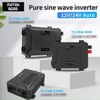 DATOUBOSS Solar Inverter 12V To 24V Auto Pure Sine Wave Dual Voltage Inverter DC to AC Portable Car Inverter 1200W 2000W 3000W