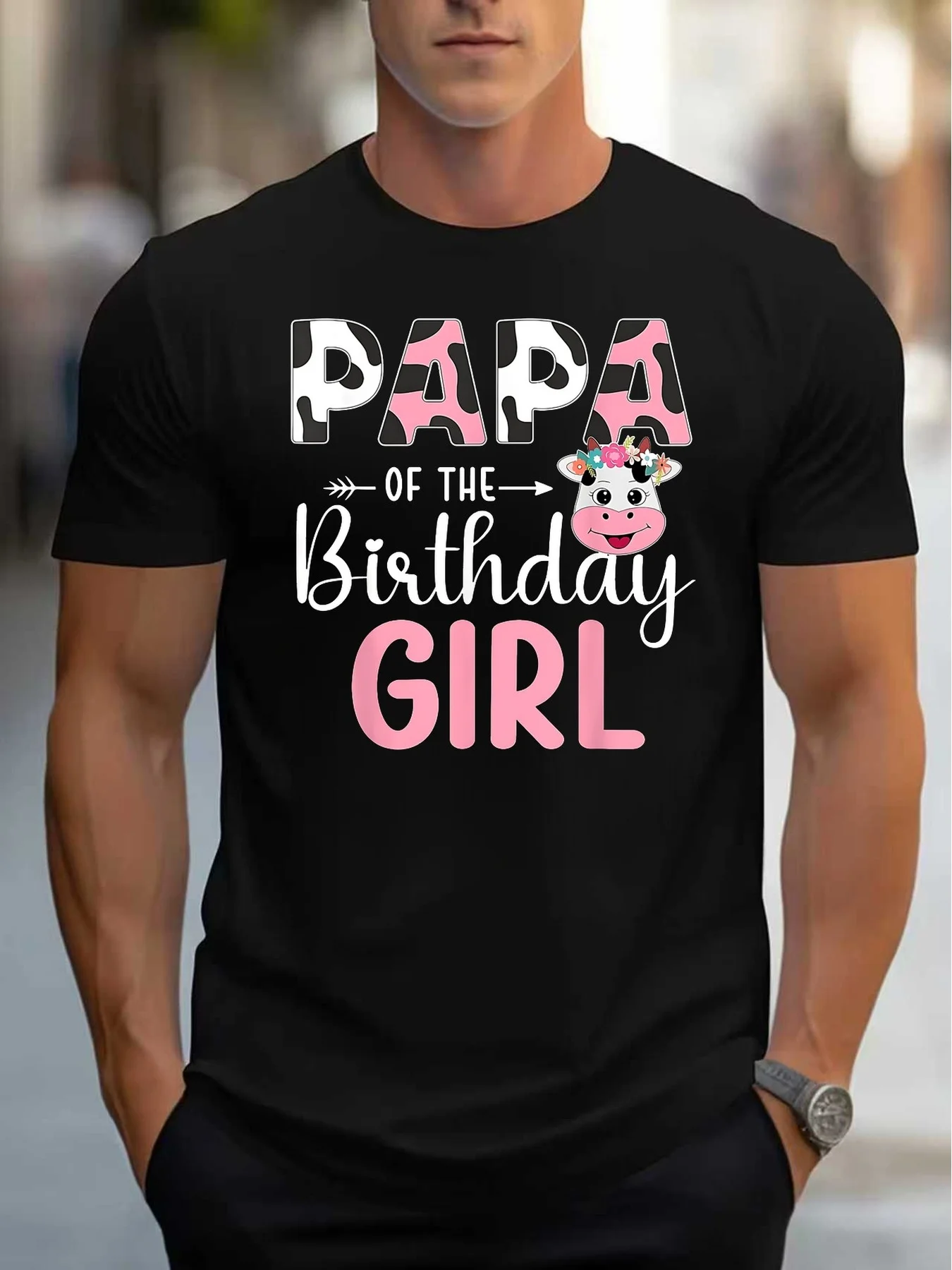 Cute Cow Print Men's T-Shirt with 