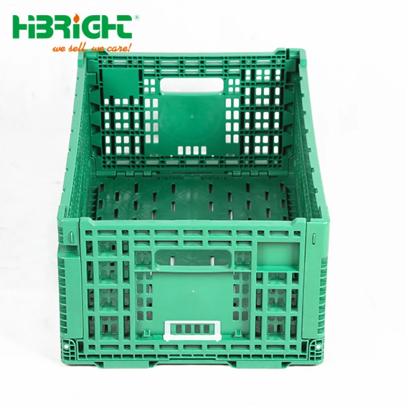 custom.Supermarket Collapsible Stackable Plastic Container Mesh Box Vegetable and Fruit Turnover Foldable Crate