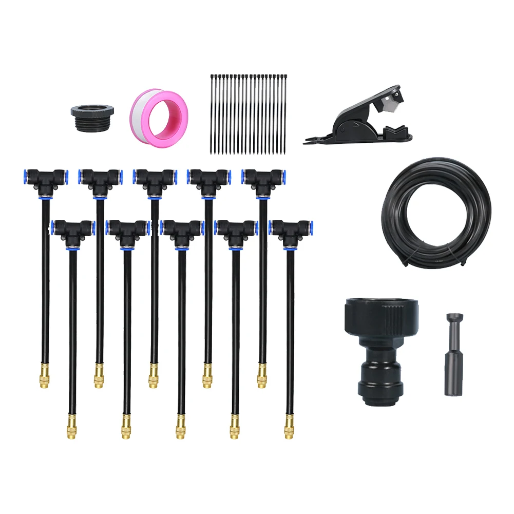 For Landscape Flower Bed & Patio Plants 360-degree Bending Dropper Drip Irrigation Kits Adjustable Garden Watering System