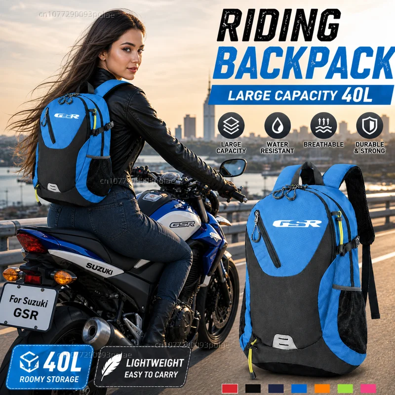 For Suzuki GSR 750 GSR 600 GSR 400 GSR400 GSR600 GSR750 Large Capacity Racing travel Men waterproof Backpack Bag Motorcycle Gift