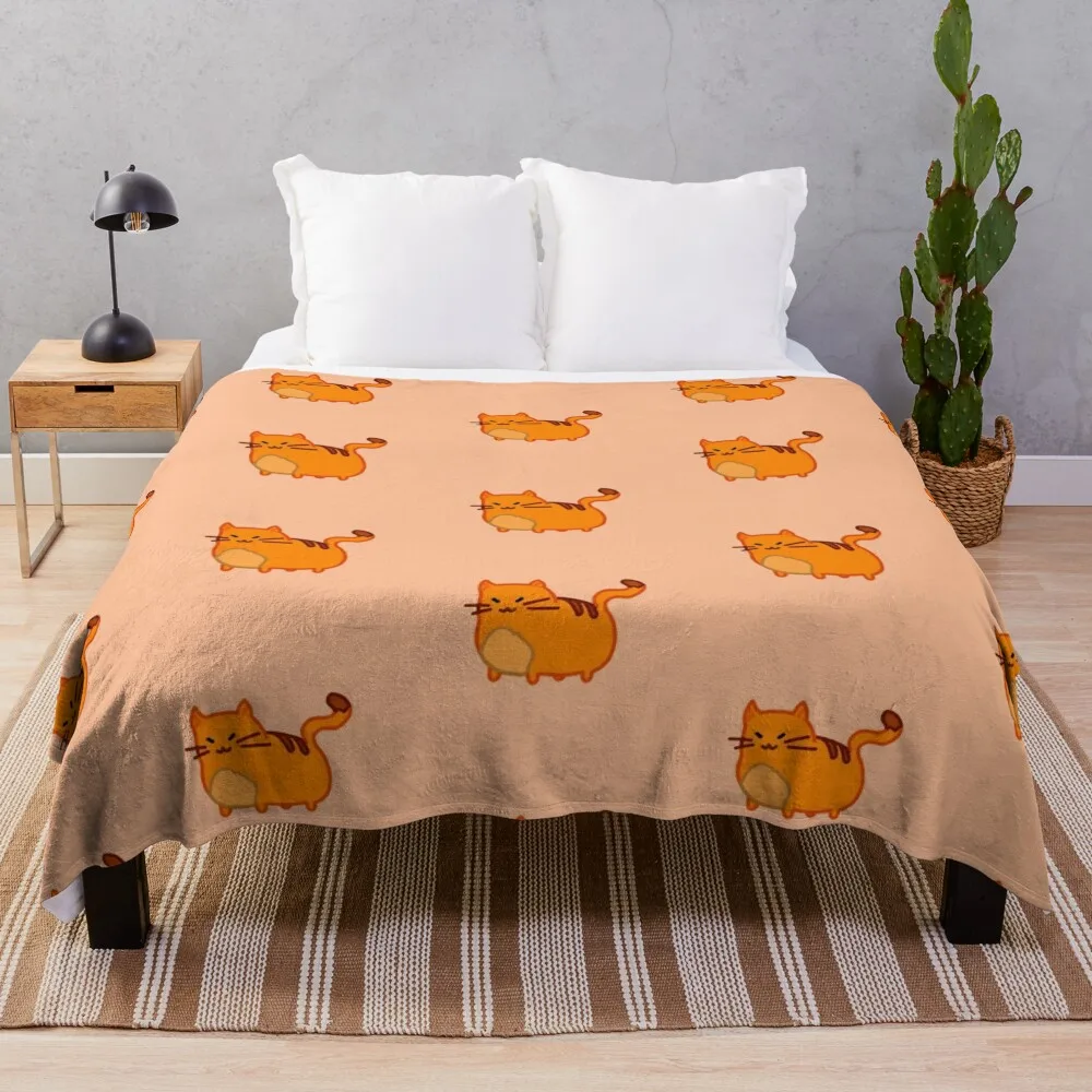 

Adorable Orange Cat happy Throw Blanket Sofa Quilt Bed Blankets