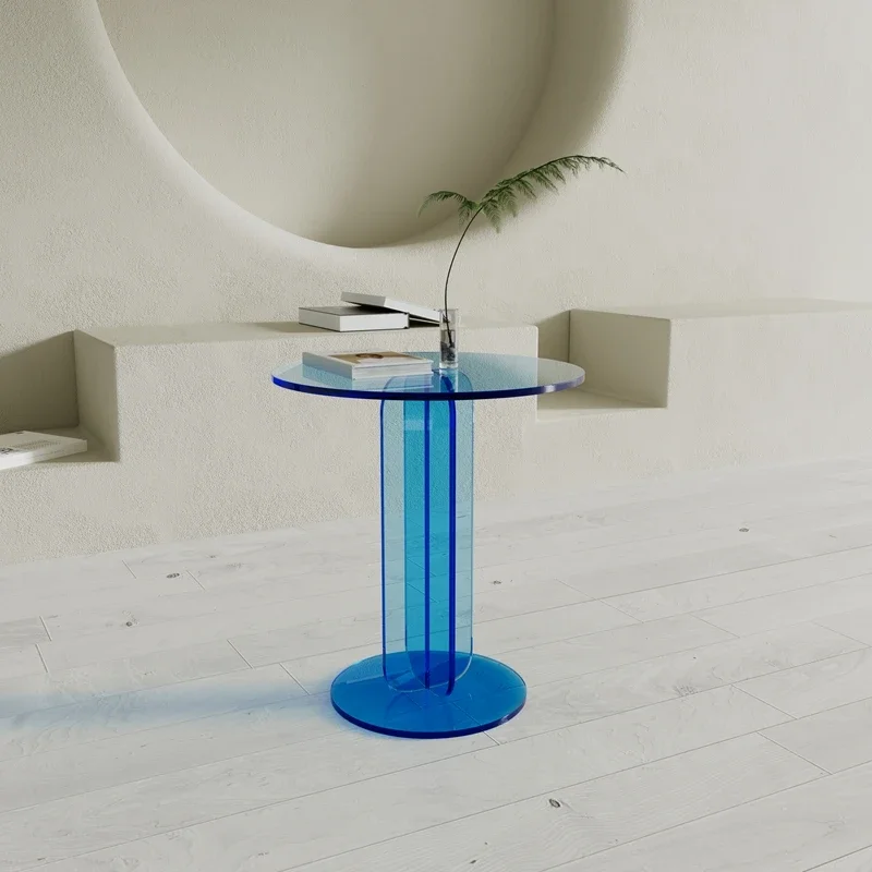 Modern Acrylic Corner Table with Round Edges MultiUse Side Table for Living Room Balcony Study and Cafe